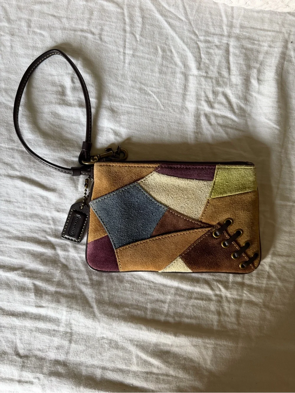 Coach Patchwork Suede Wristlet - Multicolor